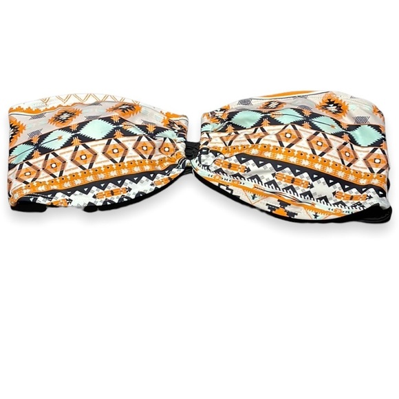 RAMPAGE orange and black design bikini top in women’s size M - Picture 1 of 7